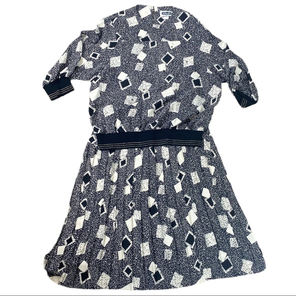 Vintage Jo Hanna York Geometric Shape Skirt Set Size 20
